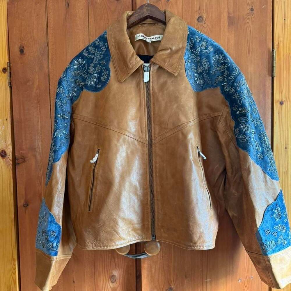 Free People Indie Rider Leather Bomber Jacket - Picture 3 of 8